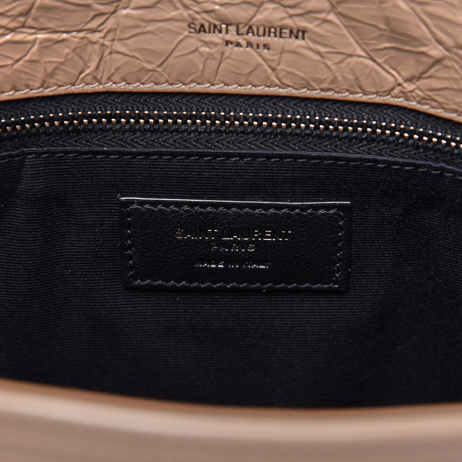 Saint Laurent Crinkled Calfskin Matelasse Monogram Medium Niki Chain Satchel Light Taupe 8 of 10