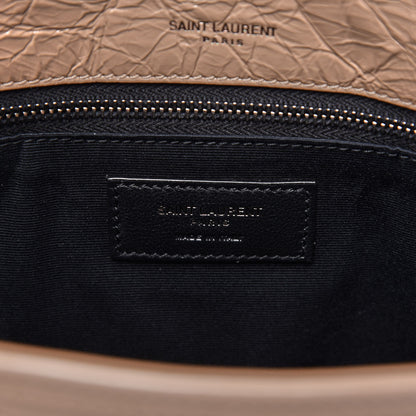 Saint Laurent Crinkled Calfskin Matelasse Monogram Medium Niki Chain Satchel Light Taupe 8 of 10