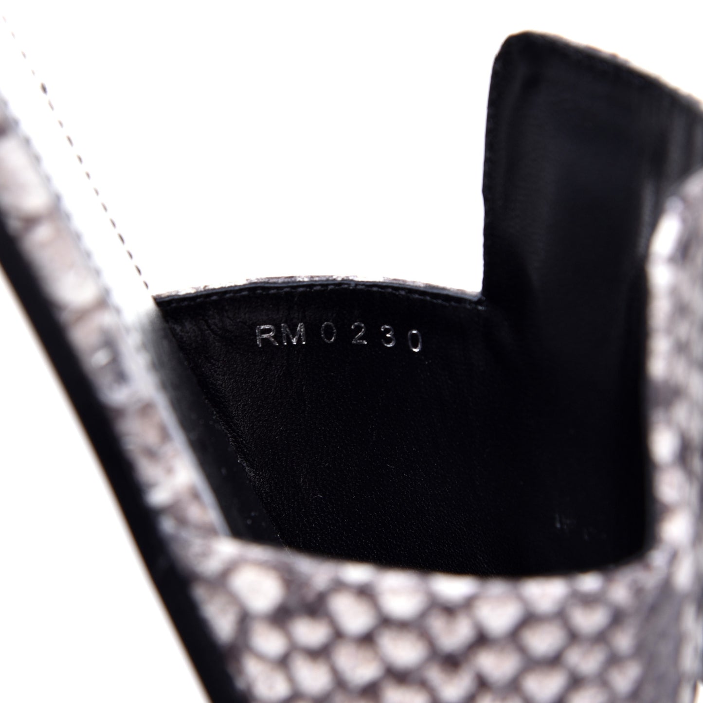 Calfskin Python Print 4G Flat Sandals 38 Stone Grey