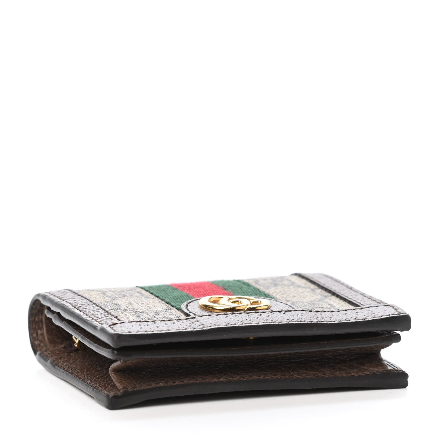 Gucci GG Supreme Monogram Web Ophidia Card Case Beige New Acero 3 of 5