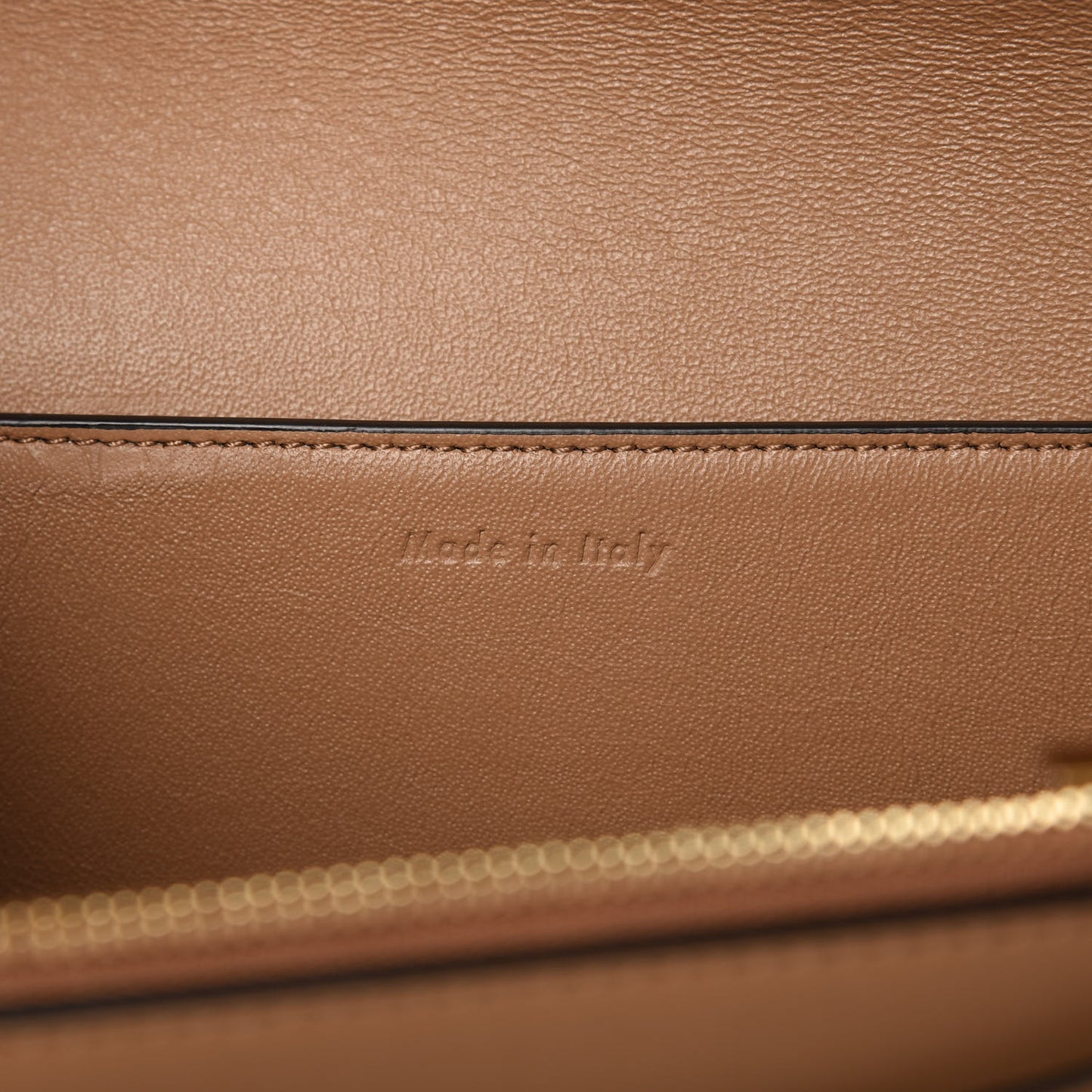 Shiny Smooth Calfskin Medium Frame Shoulder Bag Tan Optic White