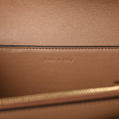 Celine Shiny Smooth Calfskin Medium Frame Shoulder Bag Tan Optic White 10 of 15