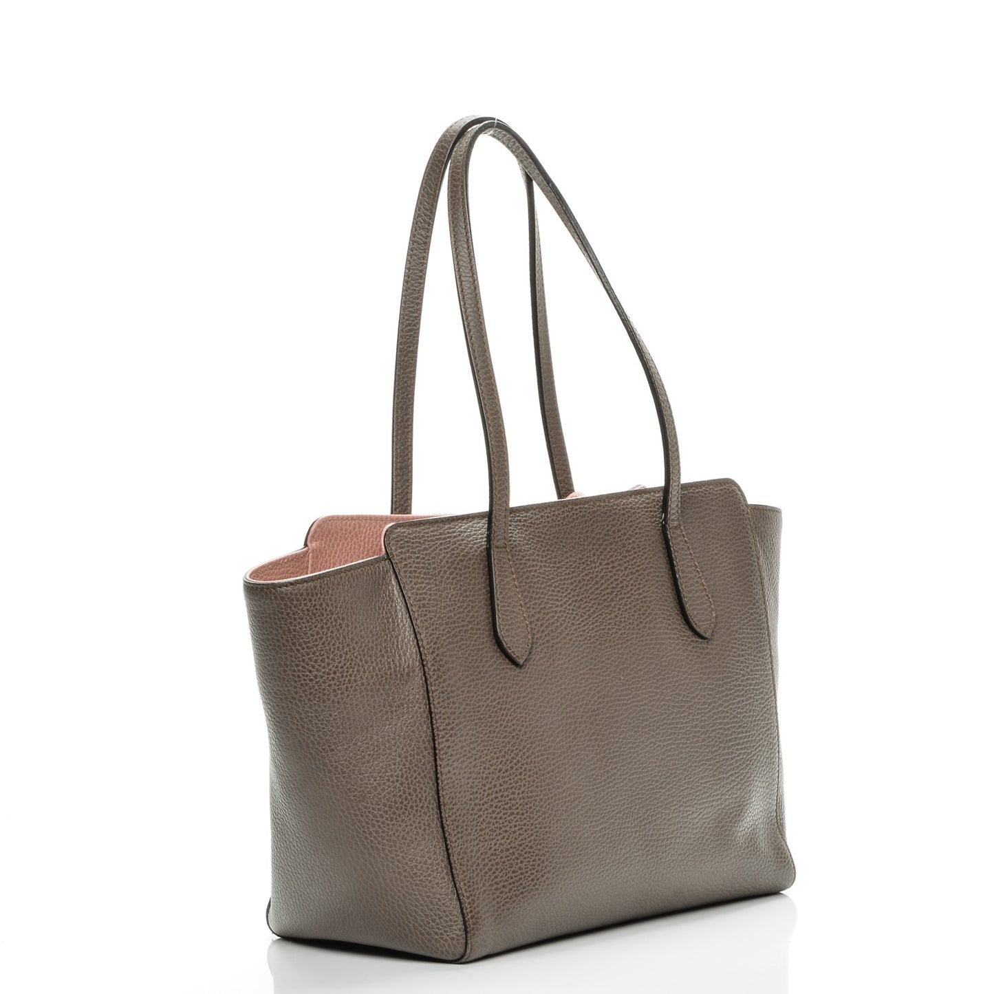 Dollar Calfskin Small Swing Tote Grey Field Soft Pink