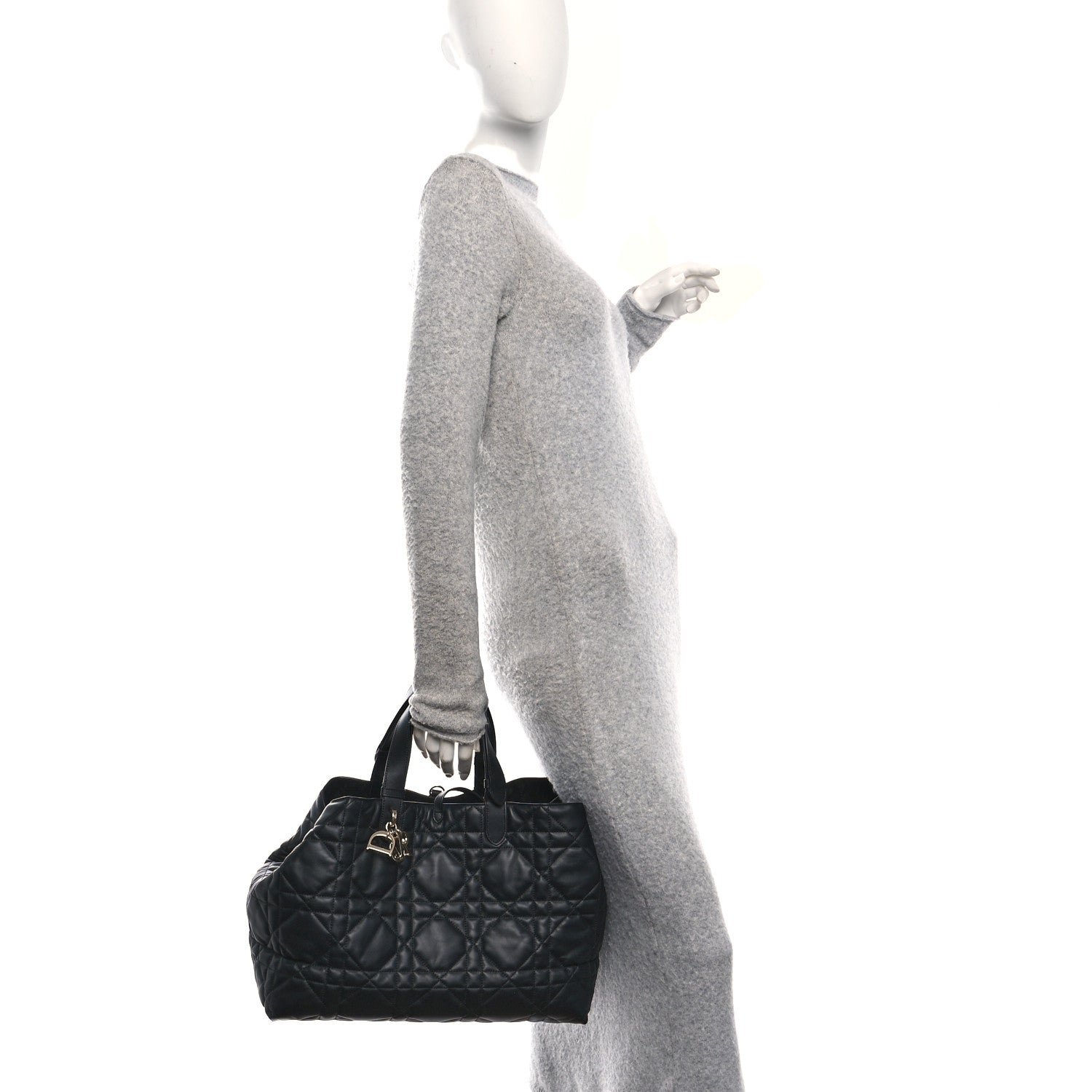 Christian Dior Calfskin Macrocannage Large Toujours Black 1853190