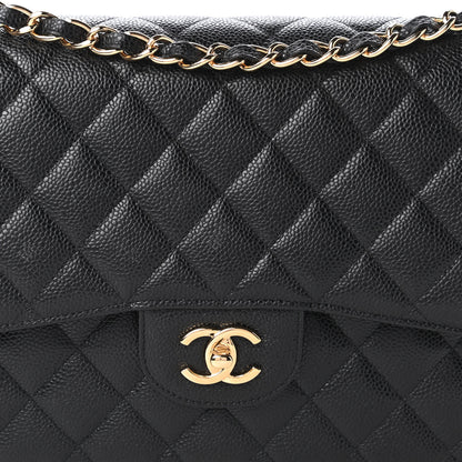 Chanel Caviar Quilted Jumbo Double Flap Black 10 of 11