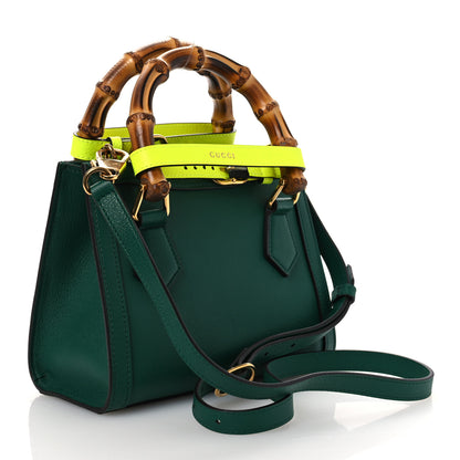 Gucci Wonka Grain Calfskin Mini Diana Tote Bag Green Yellow Fluo 3 of 11