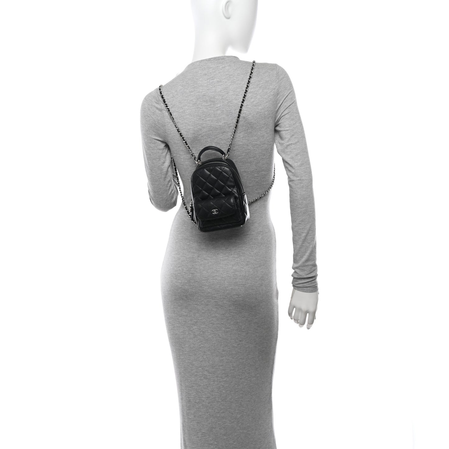 Caviar Quilted CC Mini Classic Backpack Black