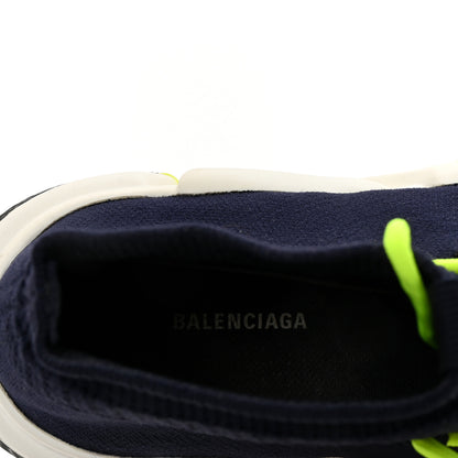 Balenciaga Sweatshirt Knit Womens Speed Lace Up Sneakers 37 Navy 8 of 10