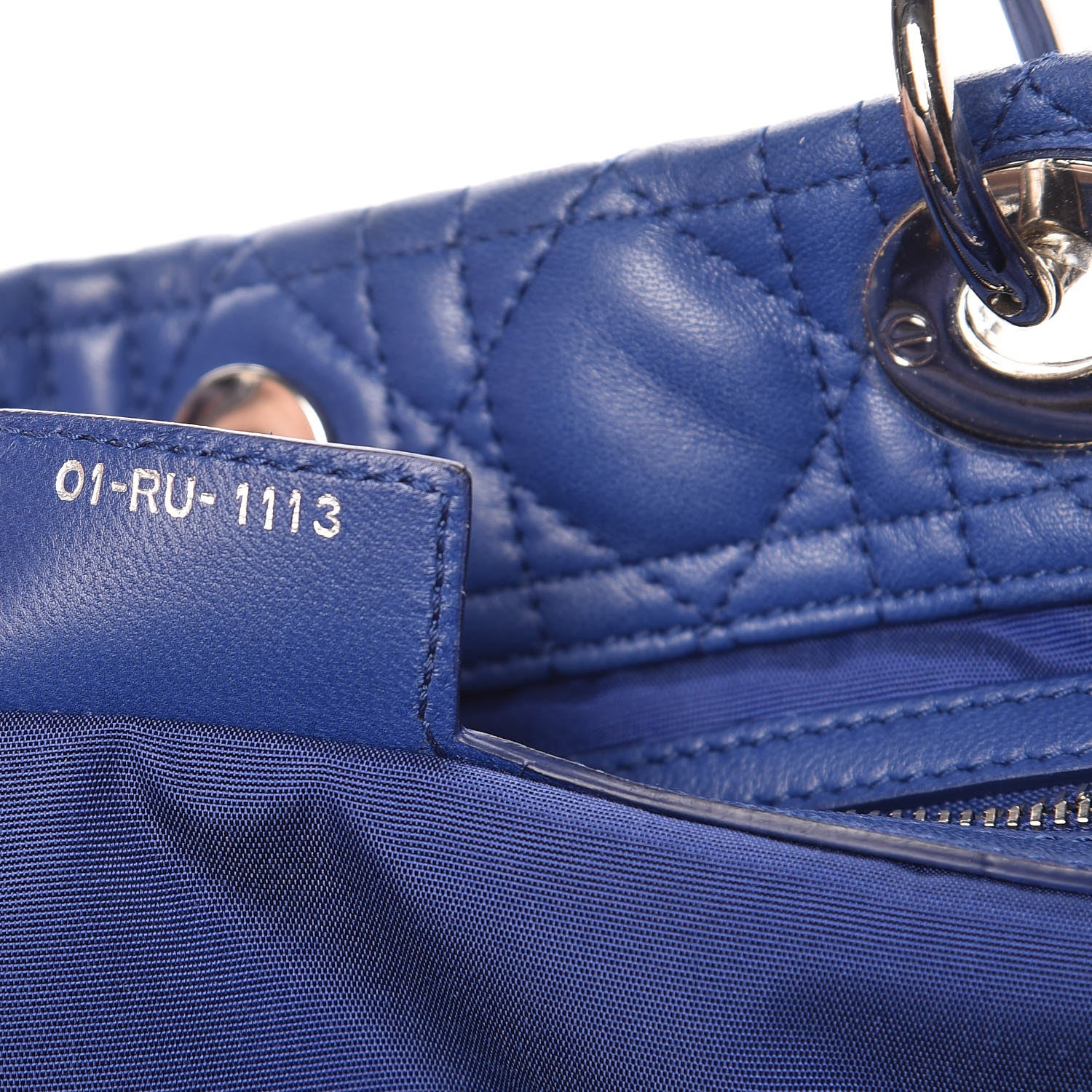 Christian Dior Lambskin Cannage Large Dior Soft Shopping Tote Blue 7 of 11