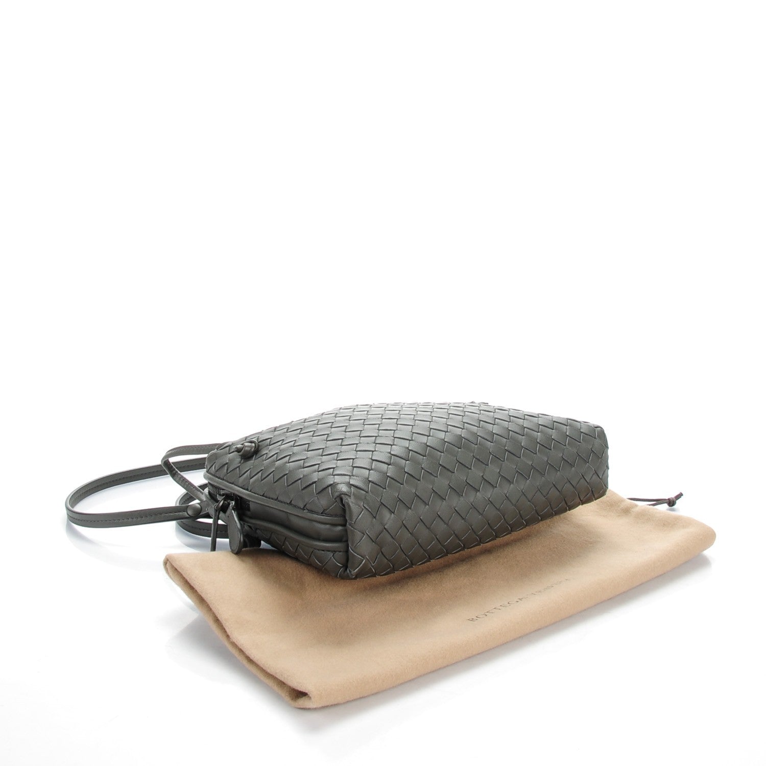 Bottega Veneta Nappa Intrecciato Crossbody Pillow Messenger Light Grey 4 of 9