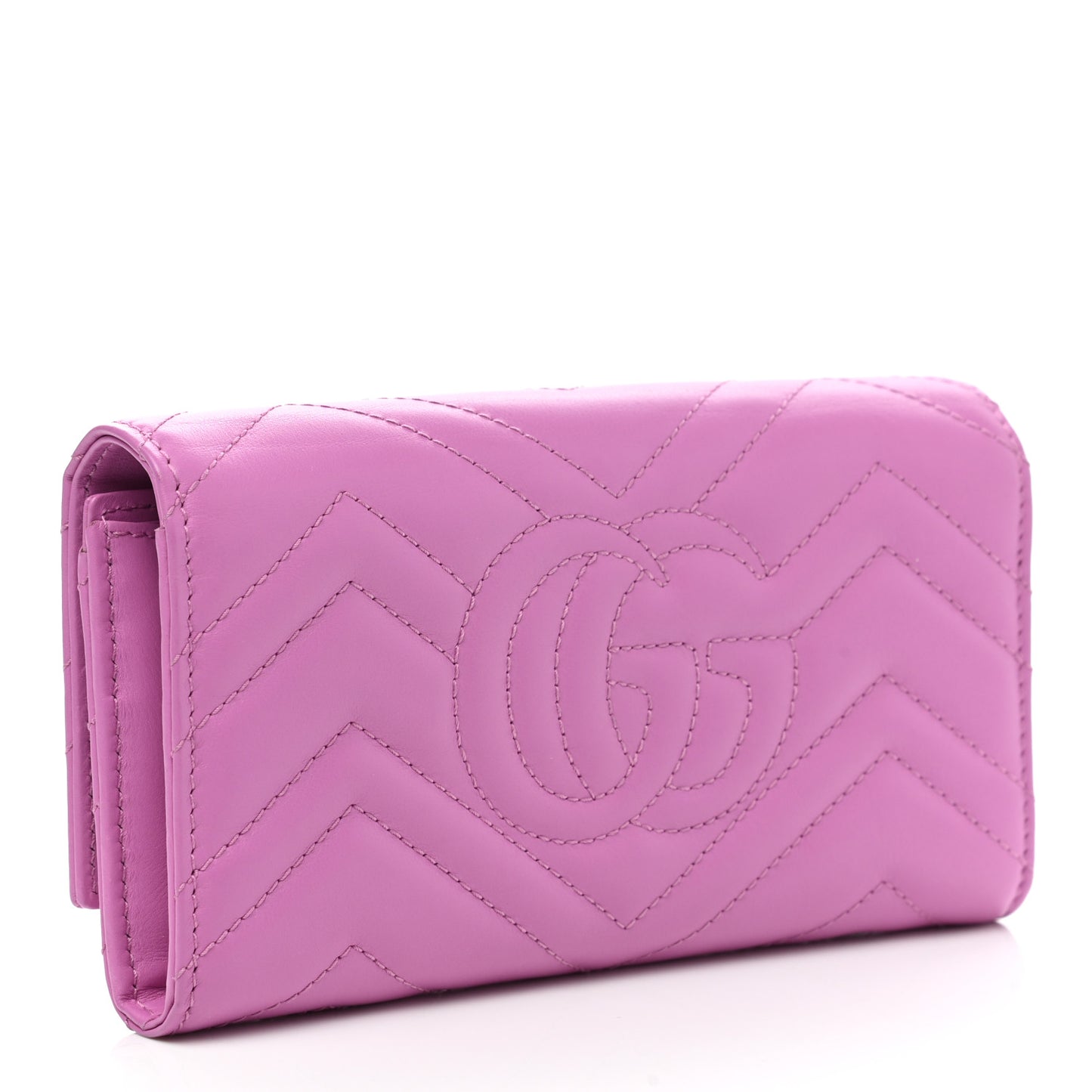 Calfskin Matelasse GG Marmont Continental Wallet Candy Mousse