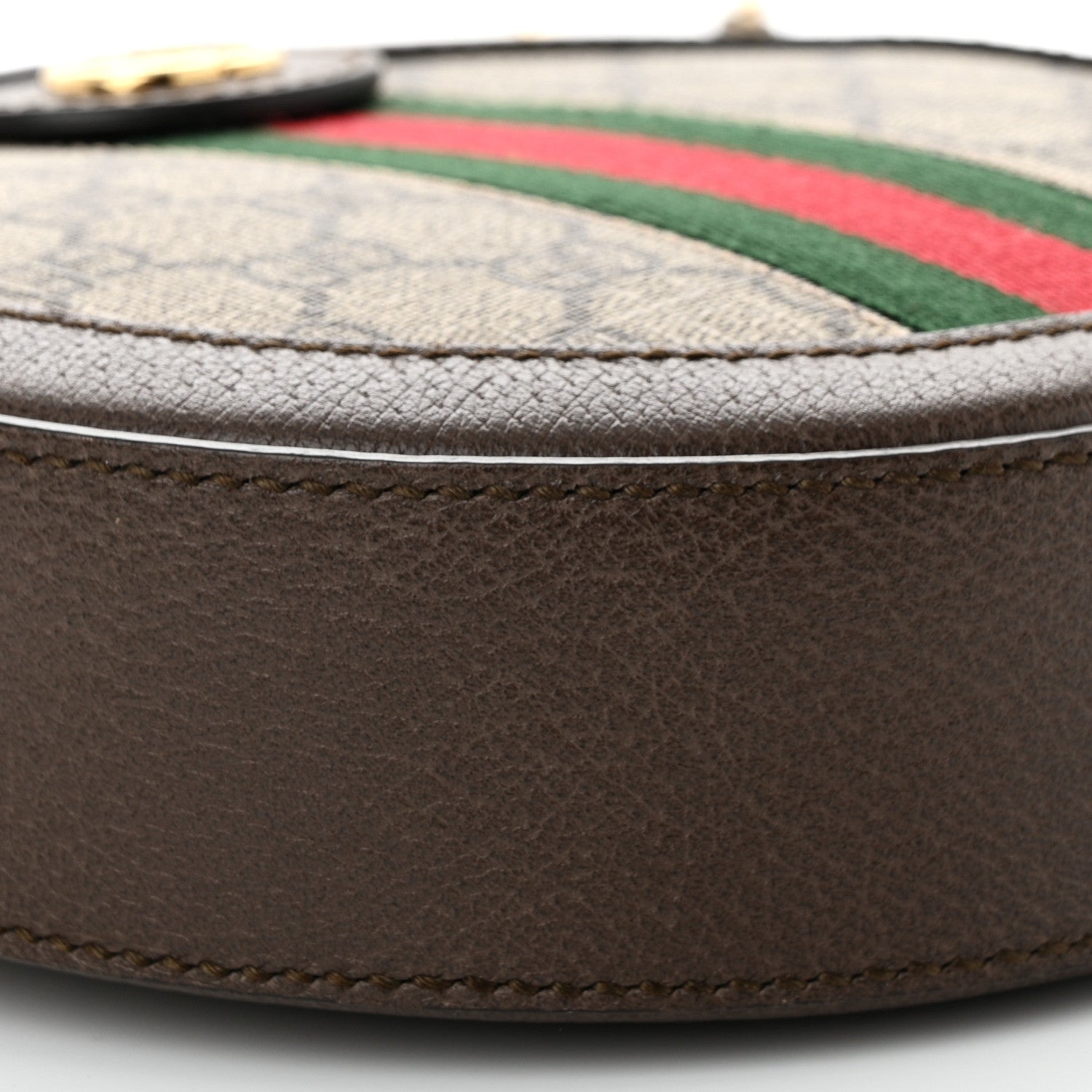 Gucci GG Supreme Monogram Web Mini Ophidia Round Shoulder Bag Brown 10 of 11