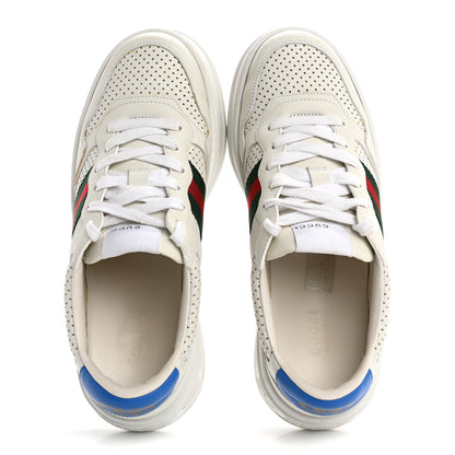 Gucci Calfskin Web Perforated Womens Platform 55mm Sneakers 40 White Bright Splash 2 of 18