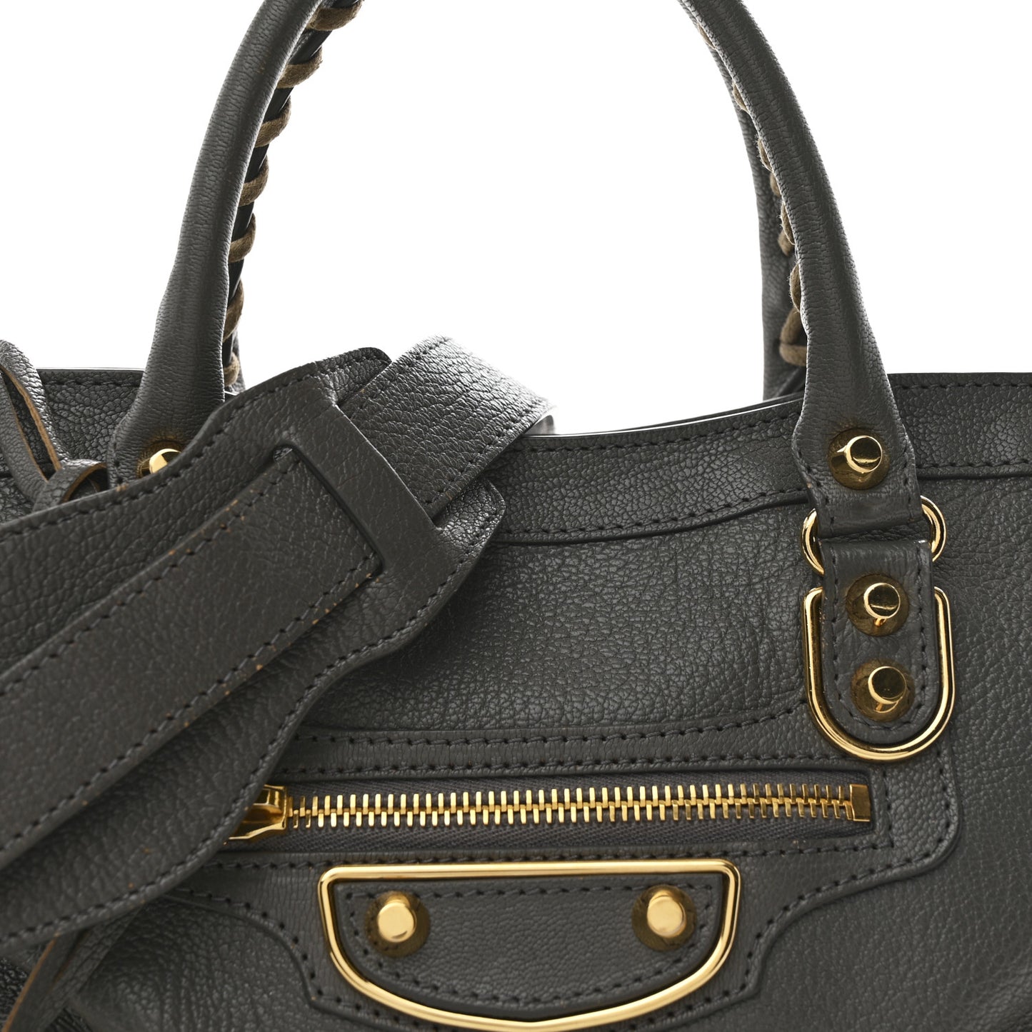 Chevre Gold Metallic Edge Hardware S City Gris Acier