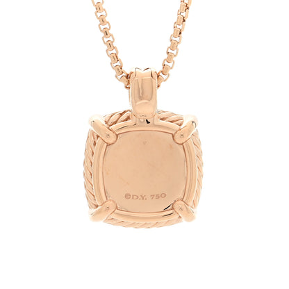 David Yurman 18K Rose Gold Diamond Morganite 14mm Chatelaine Pave Bezel Pendant Necklace 5 of 6
