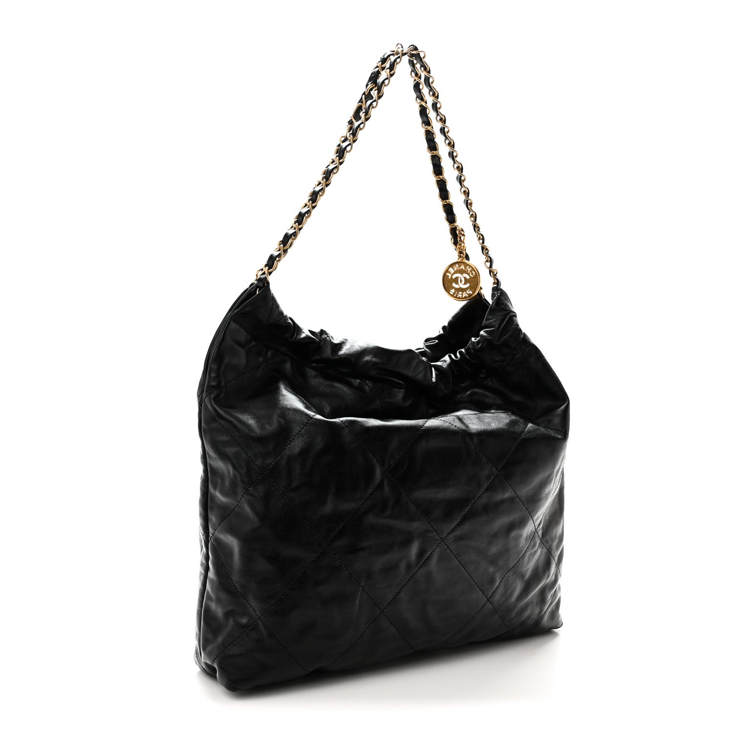 Chanel Shiny Calfskin Quilted Chanel 22 Black 4 of 11