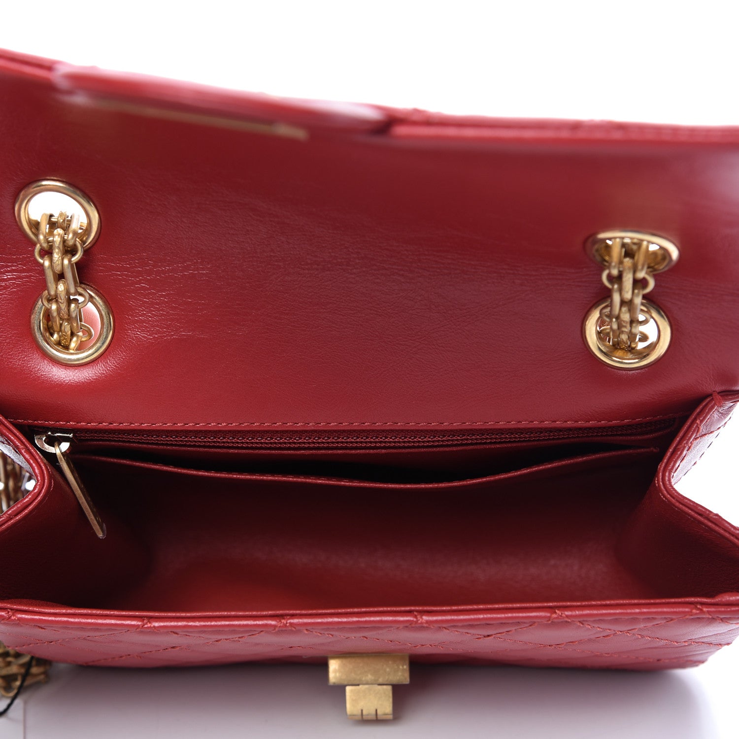 Chanel Aged Calfskin Quilted 2.55 Reissue Mini Flap Red 5 of 10