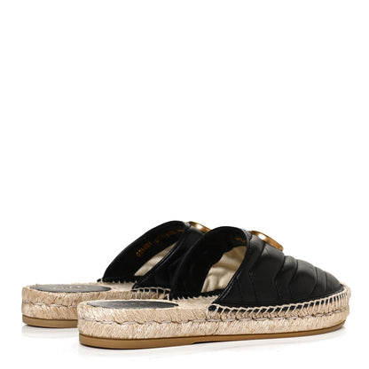 Gucci Nappa Matelasse GG Marmont Espadrille Slippers 36.5 Black 4 of 12