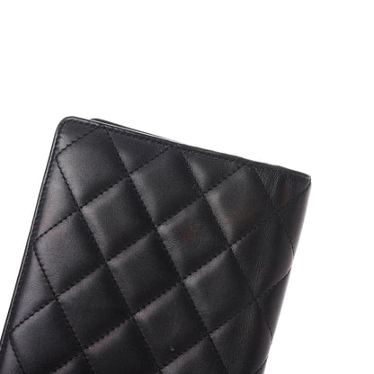Chanel Calfskin Quilted Cambon Yen Wallet Black White 9 of 11