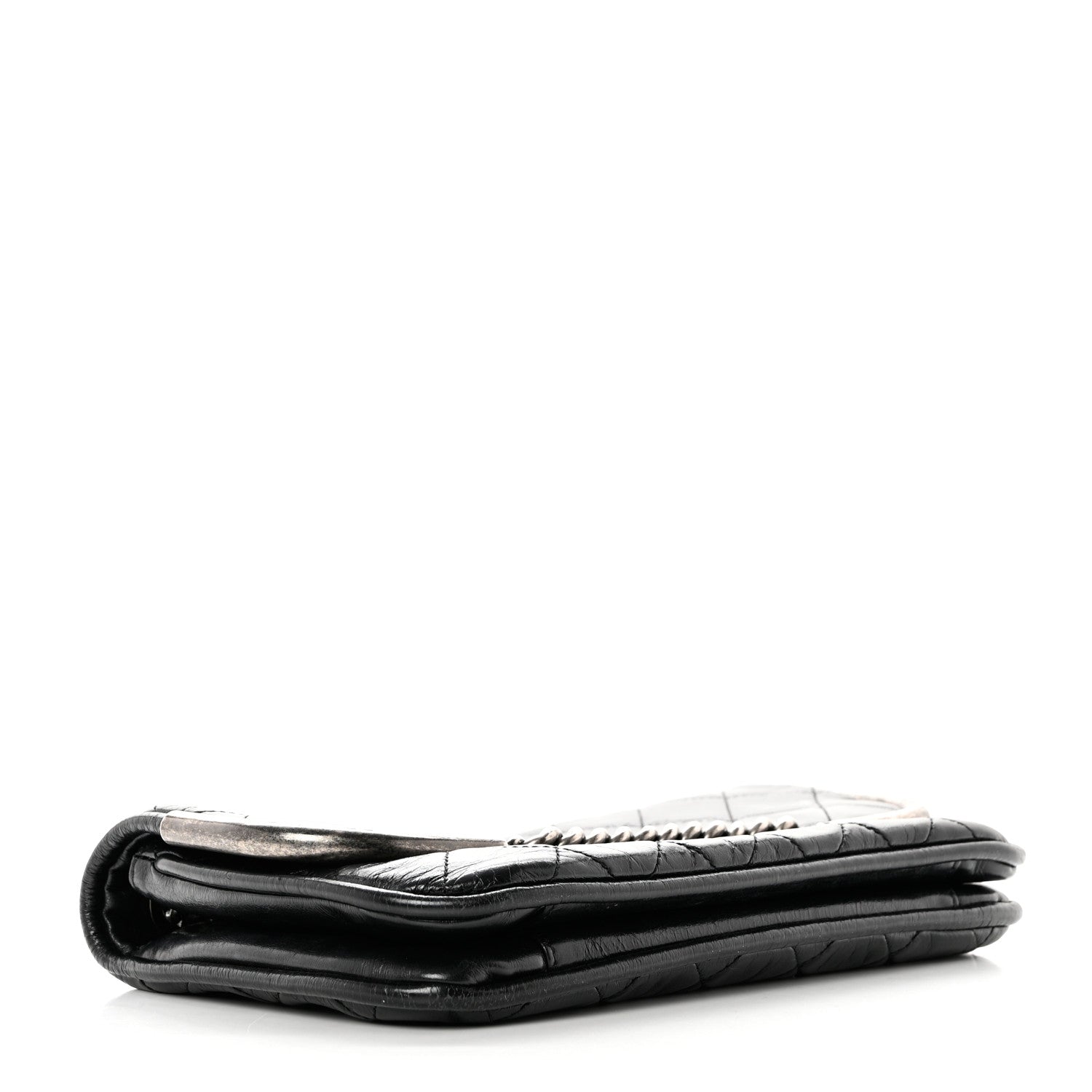 Chanel Glazed Calfskin Quilted Metal Chain Flap Black 3 of 8