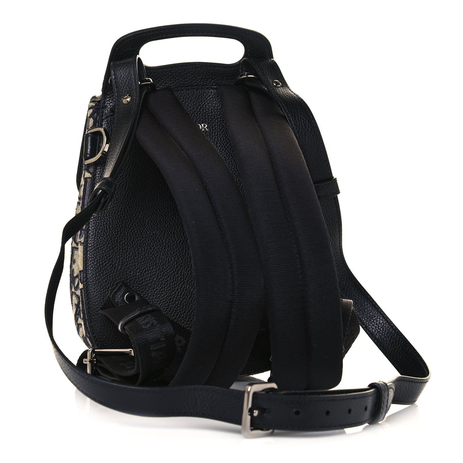 Christian Dior HOMME Oblique Calfskin Mens Mini Saddle Backpack Navy Blue 2 of 12