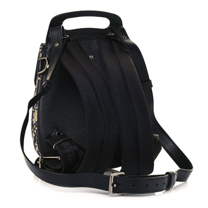 Christian Dior HOMME Oblique Calfskin Mens Mini Saddle Backpack Navy Blue 2 of 12