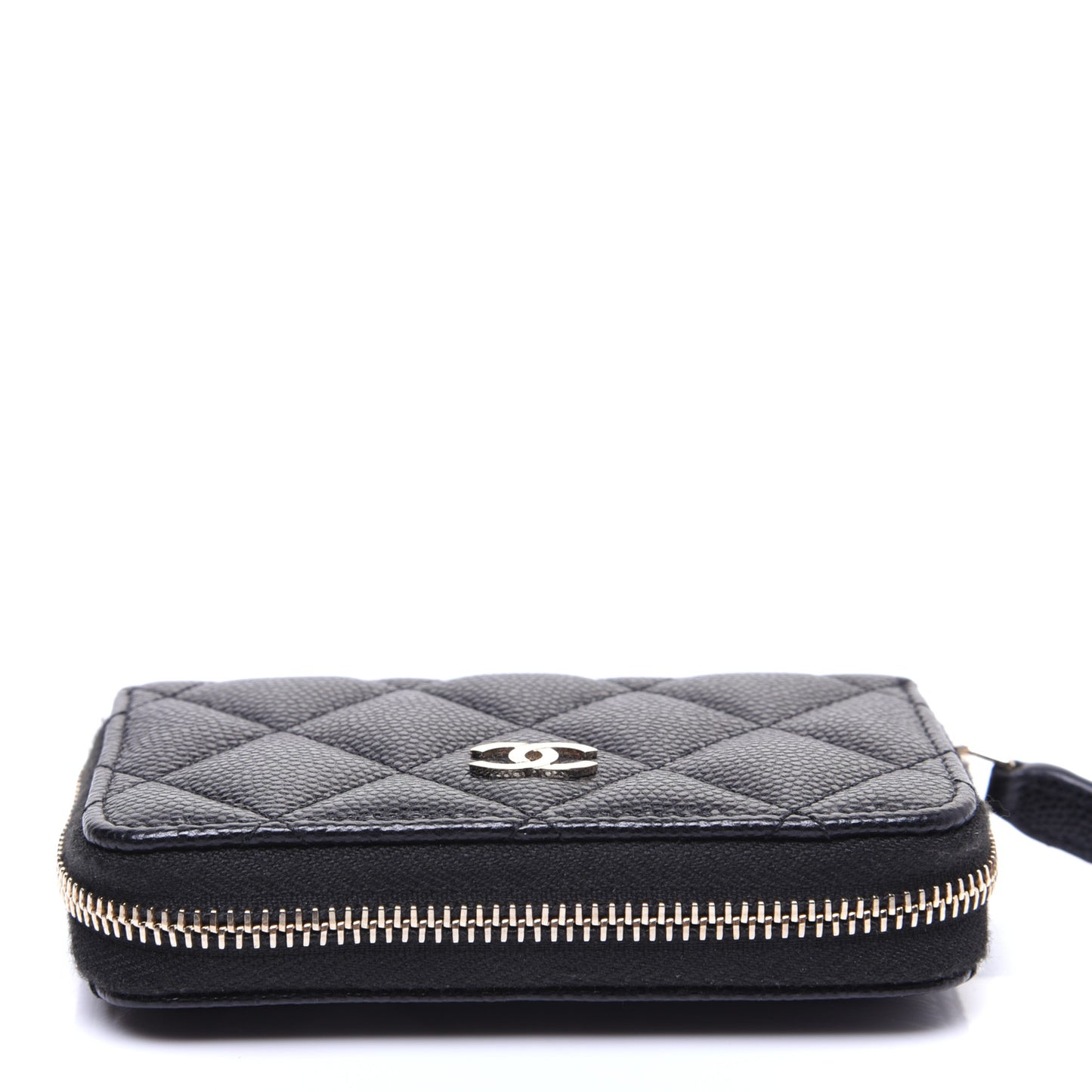 Caviar Quilted Zip Coin Purse Black