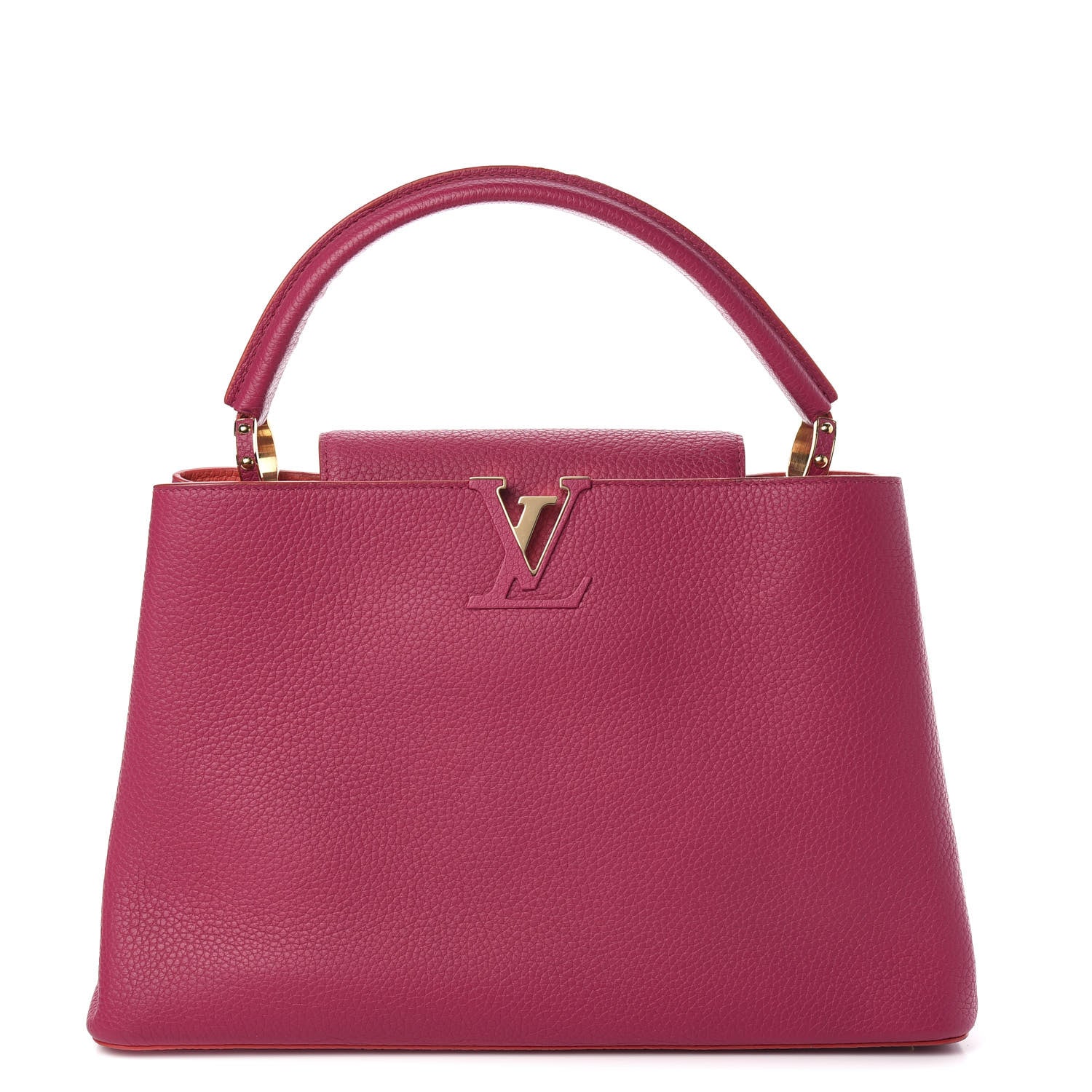 Louis Vuitton Taurillon Capucines MM Hibiscus Flamingo 1 of 9