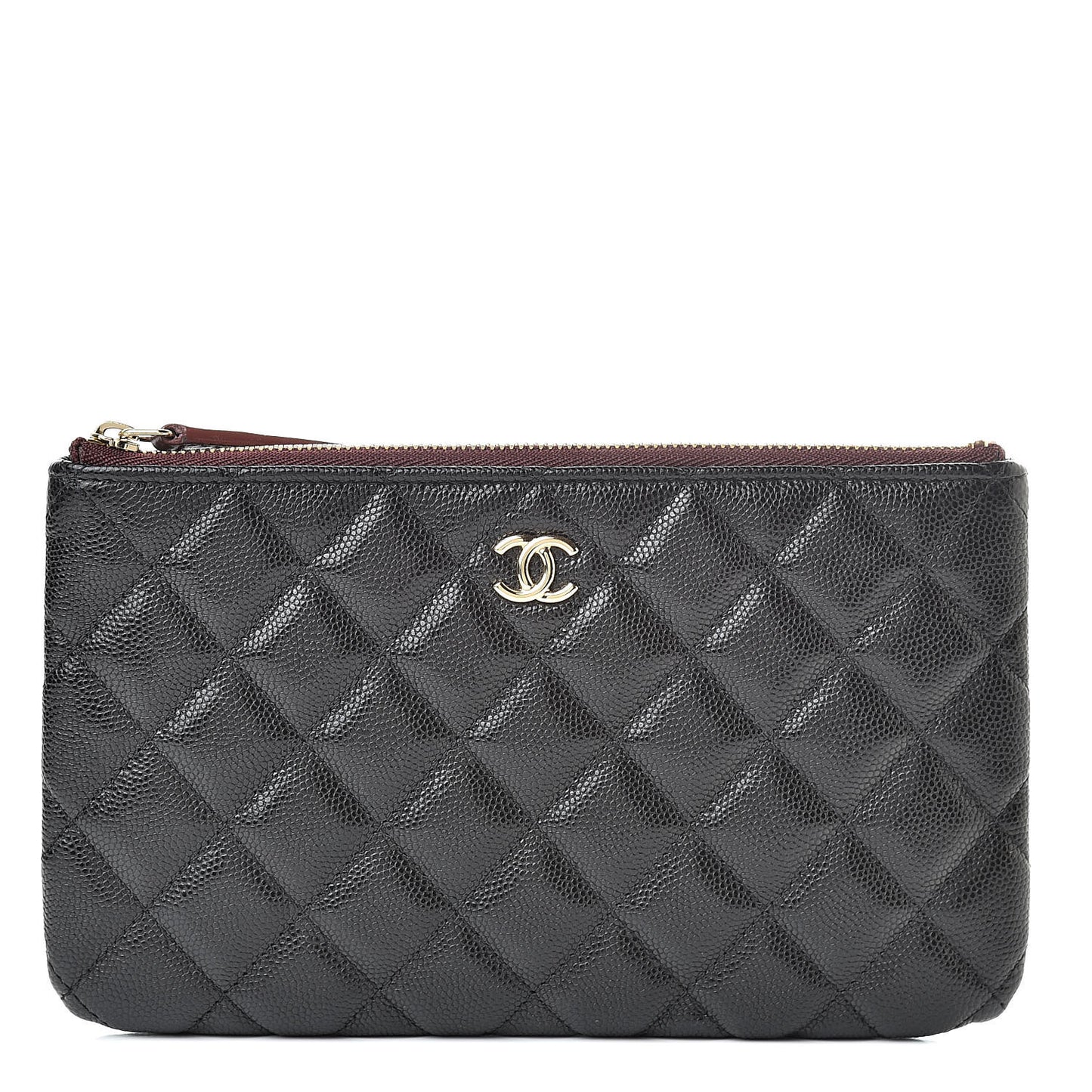Caviar Quilted Cosmetic Case Black