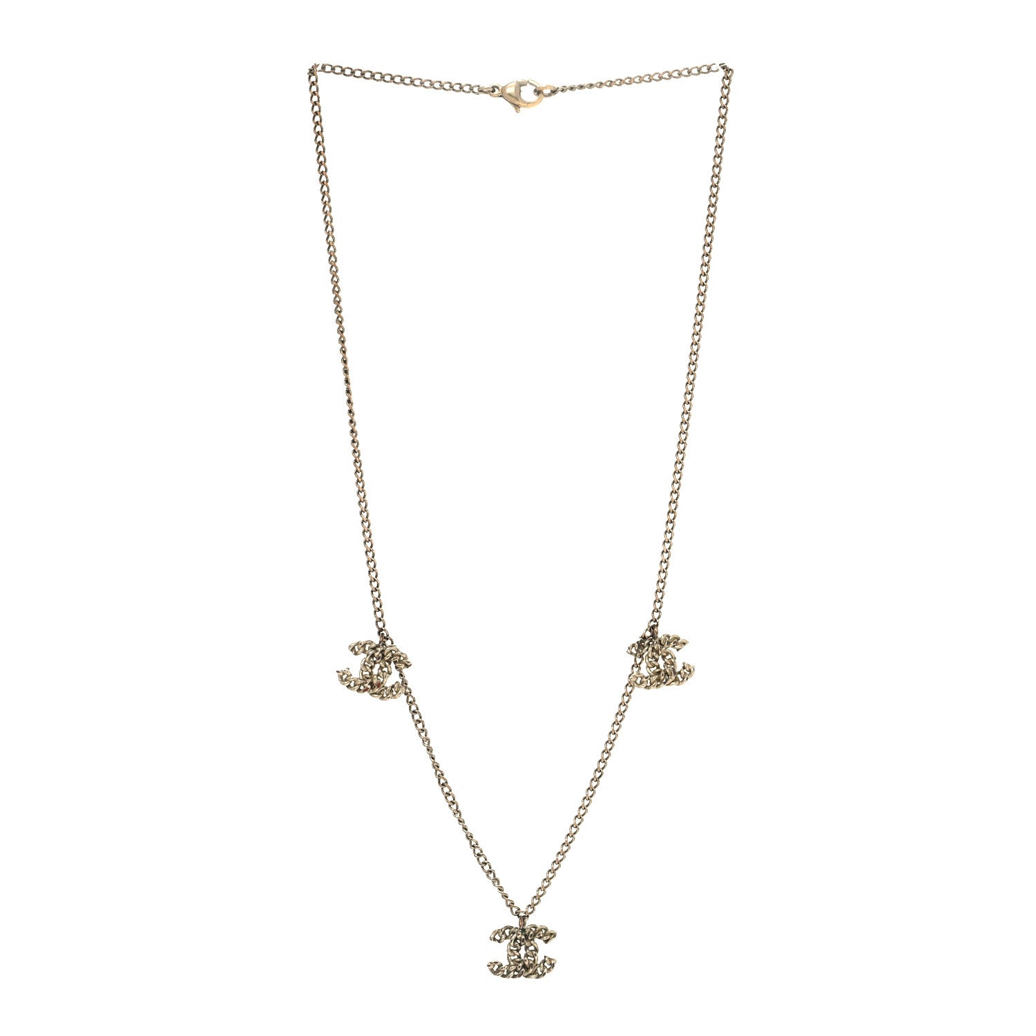 Chanel Metal CC Charm Necklace Gold 3 of 4