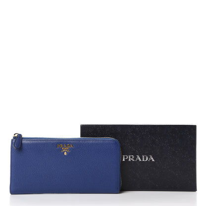 Prada Vitello Grain Zip Around Wallet Inchiostro 10 of 10