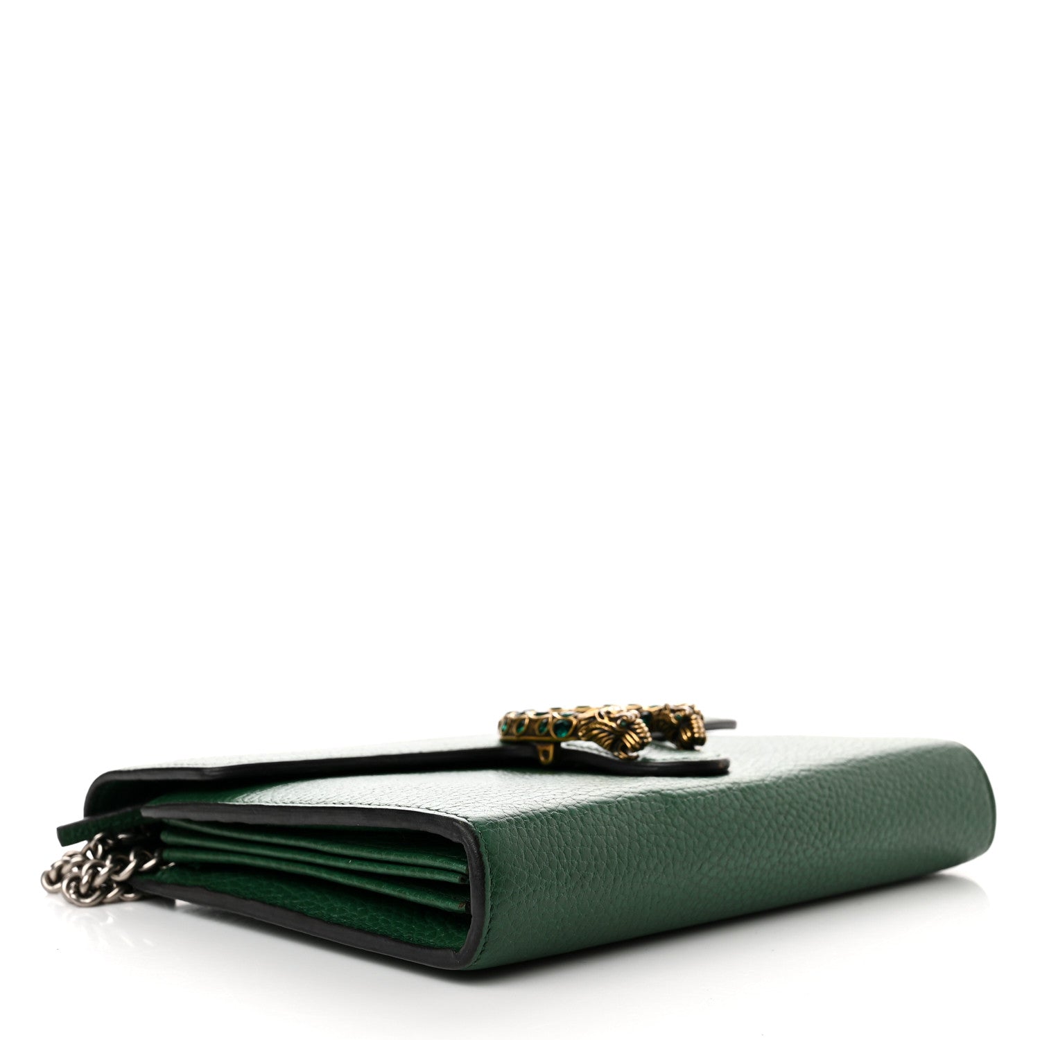 Gucci Calfskin Mini Dionysus Chain Wallet Emerald 4 of 18