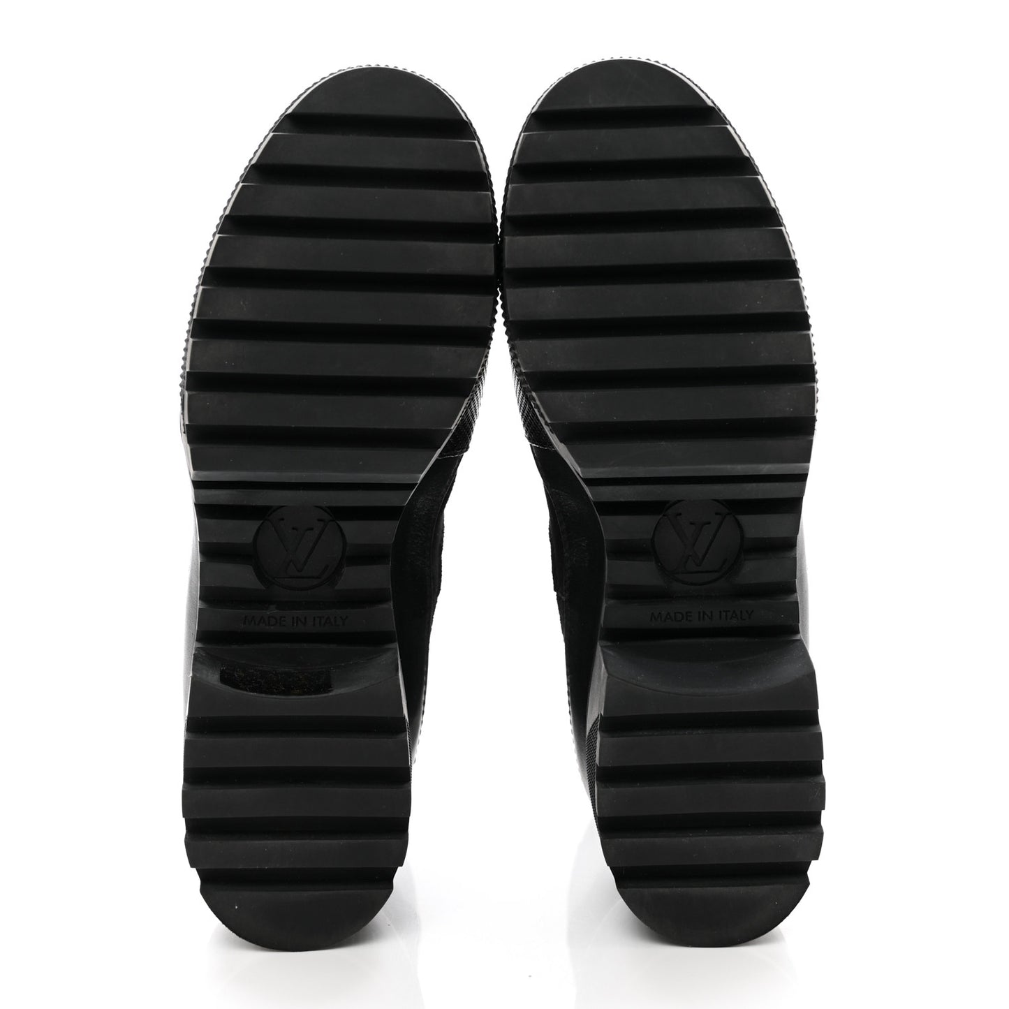 Suede Calfskin Monogram LV Black Heart Laureate Platform Desert Boots 35 Black