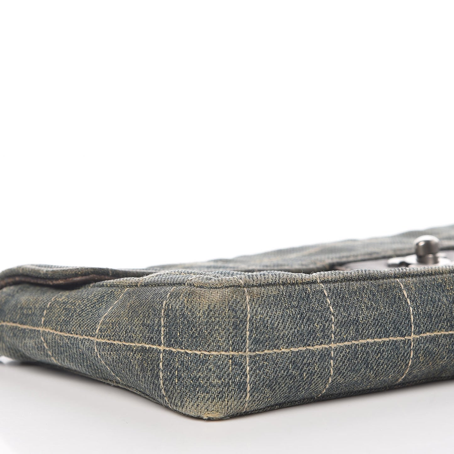 Denim Chocolate Bar Quilted East West Flap