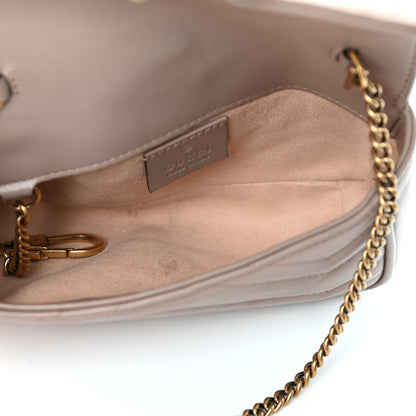 Gucci Calfskin Matelasse Super Mini GG Marmont Shoulder Bag Porcelain Rose 7 of 22