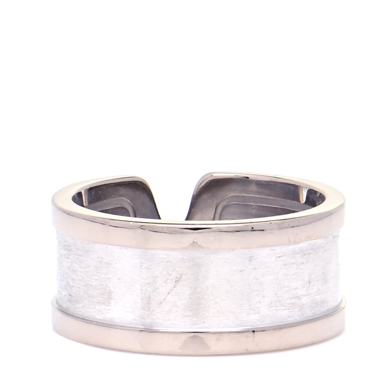 Cartier 18K White Gold 10mm Logo De Cartier Ring 58 8.5 3 of 7