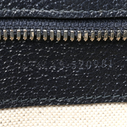 Gucci GG Supreme Monogram Textured Dollar Calfskin Web Medium Retro Interlocking G Tote Bag Beige Blue 7 of 14