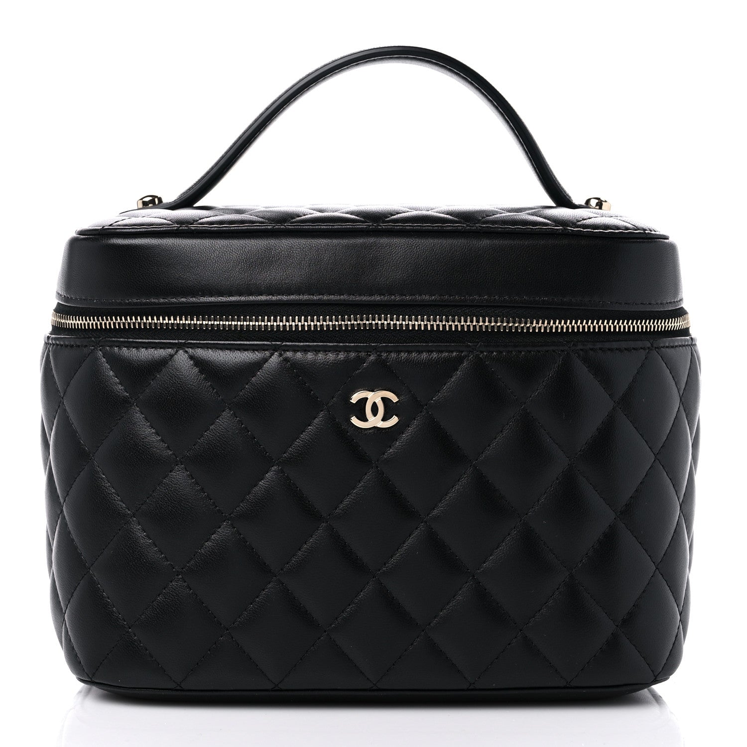 Chanel Lambskin Quilted Large Vanity Pouch Black 3 of 13