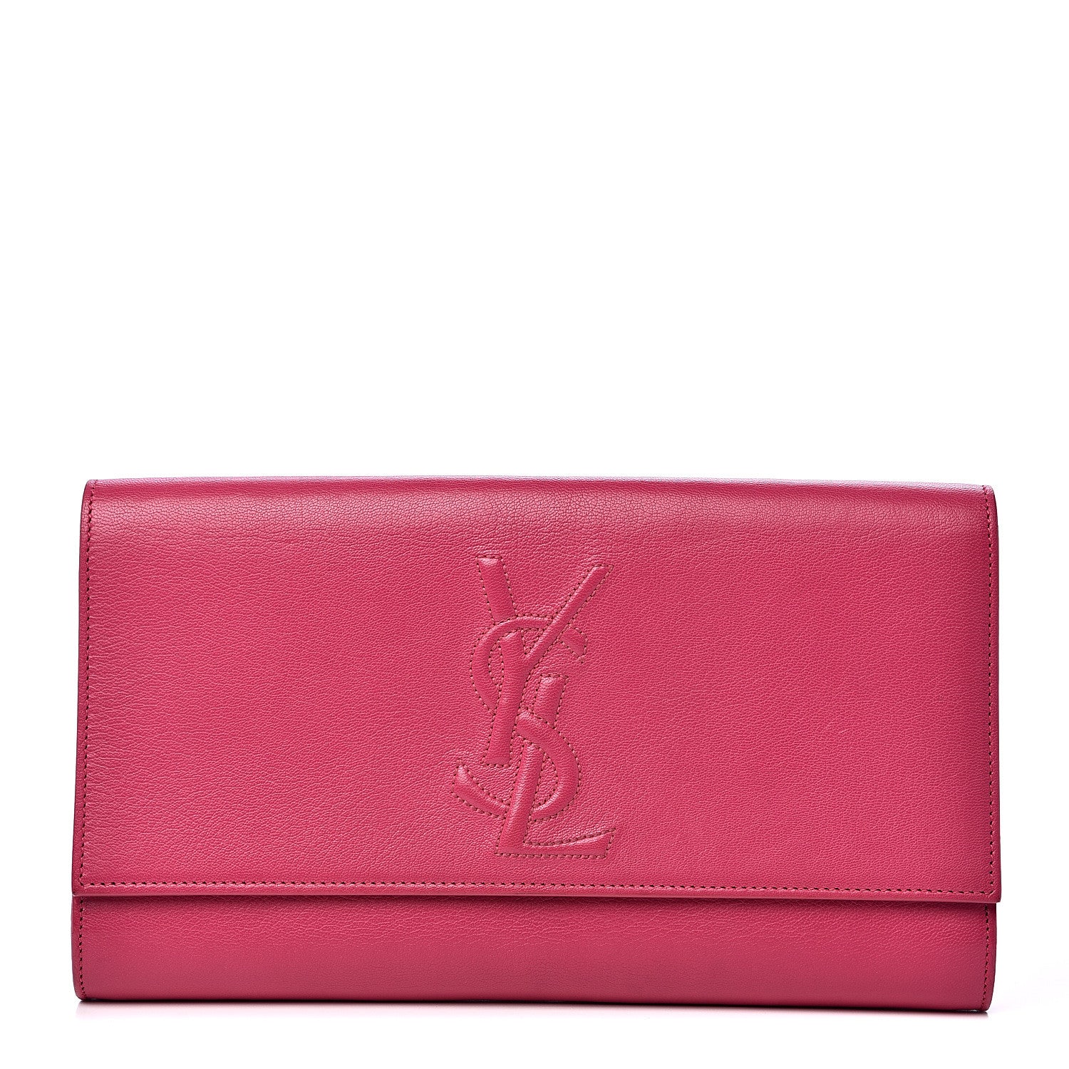 Saint Laurent Goatskin Large Belle De Jour Clutch Fuchsia 1 of 11