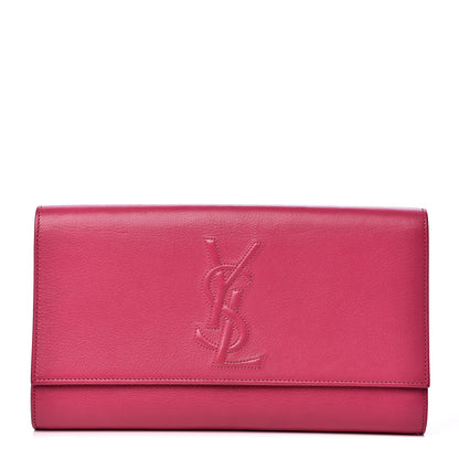 Saint Laurent Goatskin Large Belle De Jour Clutch Fuchsia 1 of 11