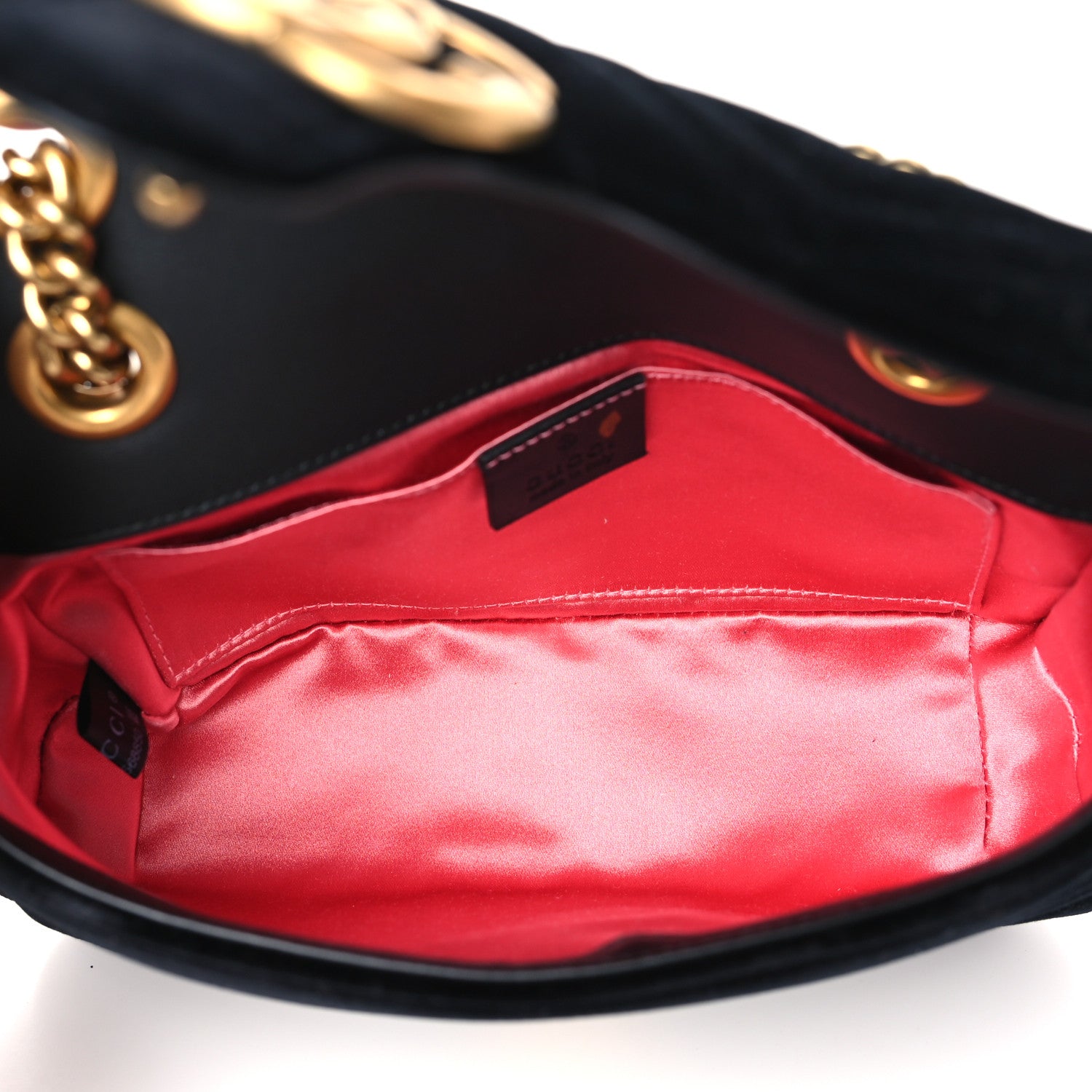 Gucci Velvet Matelasse Mini GG Marmont Shoulder Bag Black 5 of 9
