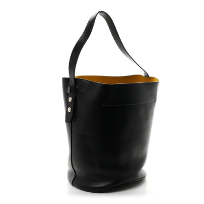 Celine Natural Calfskin Biker Bucket Shoulder Bag Black Sunflower 3 of 10