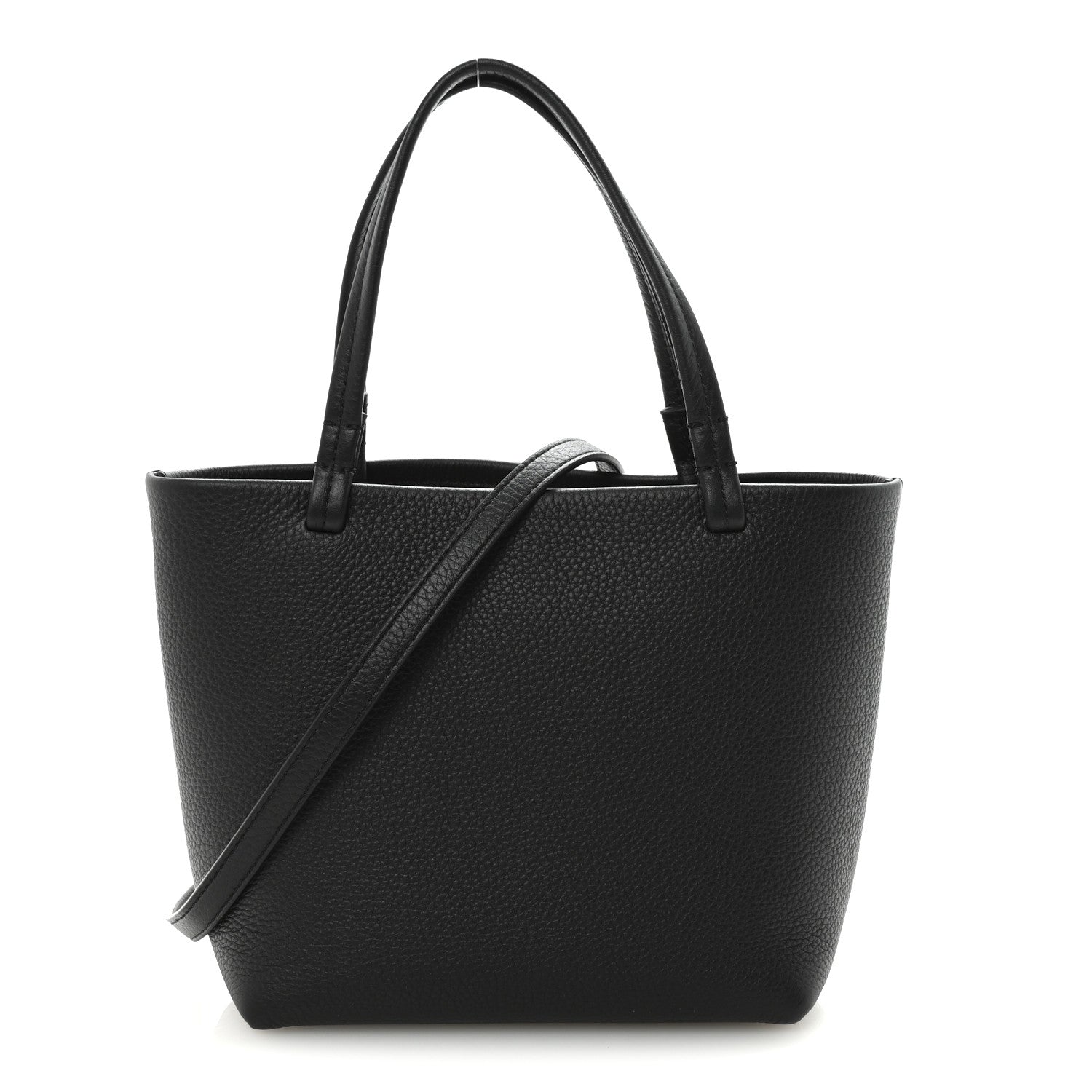 The Row Grained Calfskin Small Park Tote Black 1 of 9