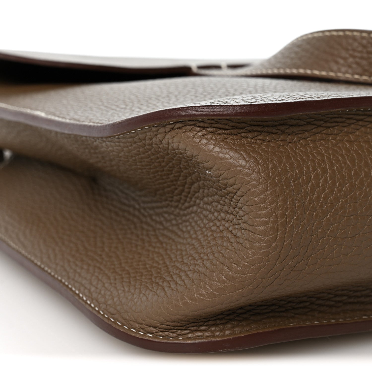 Hermes Taurillon Clemence Halzan 31 GM Etoupe 8 of 12