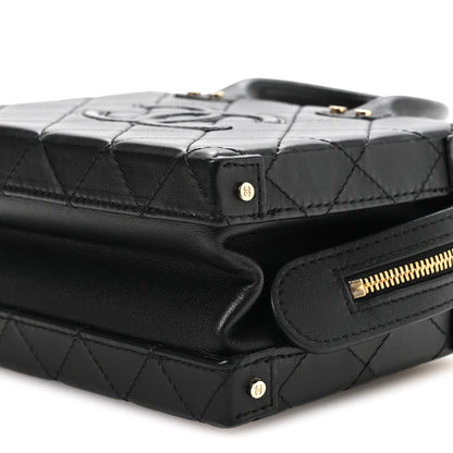 Chanel Calfskin Quilted Small Studded Square Vanity Case Black 10 of 10