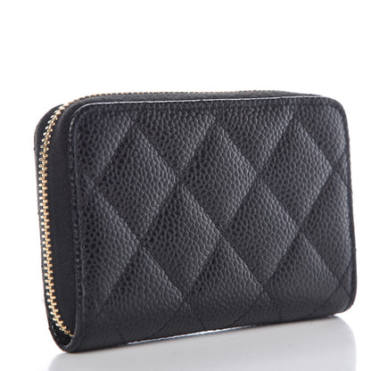 Chanel Caviar Quilted Zip Coin Purse Black 3 of 8