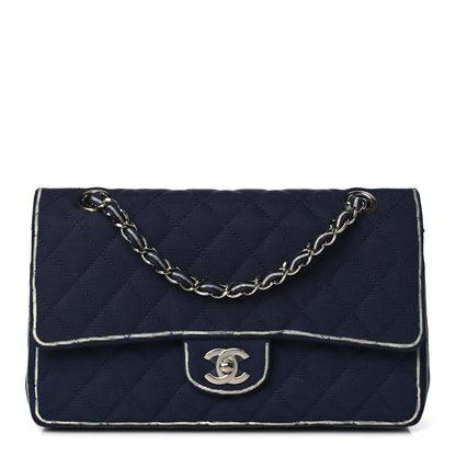 Chanel Grosgrain Quilted Medium Double Flap Navy 1 of 9