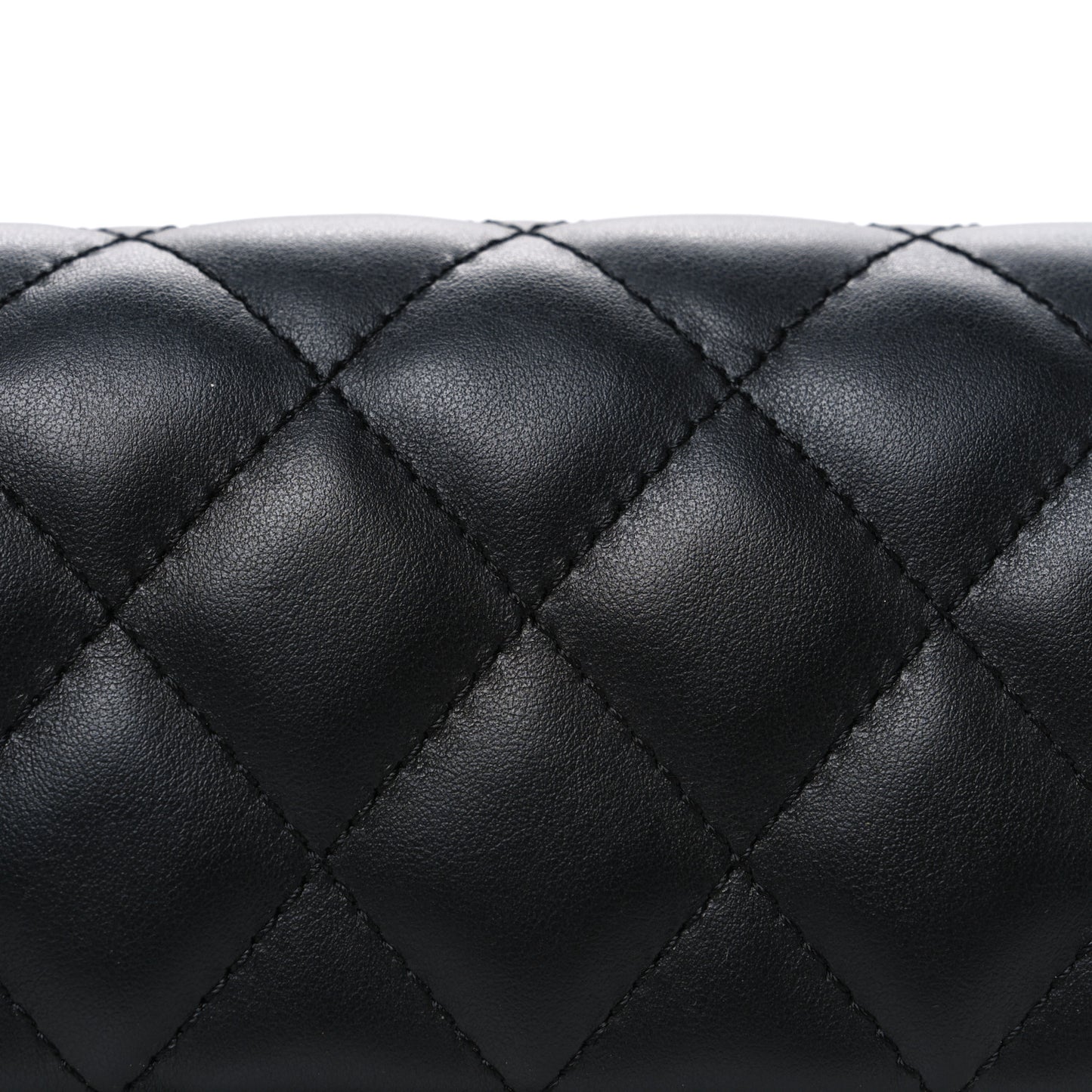 Calfskin Quilted CC Uniform Flap Belt Bag Black