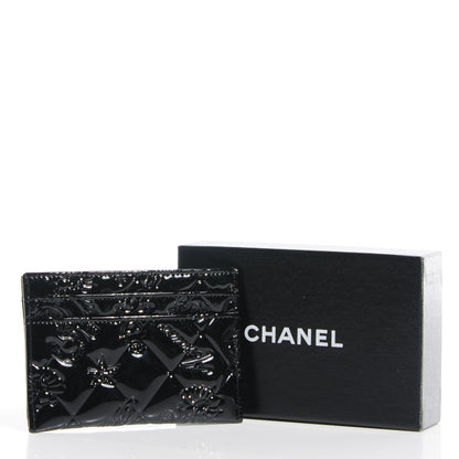 Chanel Patent Calfskin Lucky Symbols Card Holder Case Black 9 of 9
