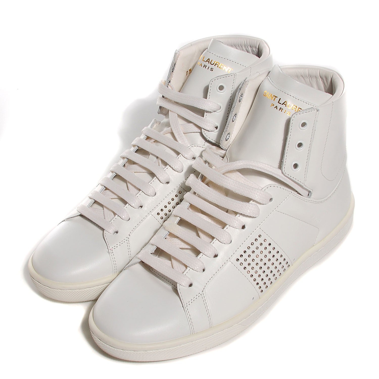 Saint Laurent Nappa Wolly High Top Sneakers 36.5 Optique White 3 of 8